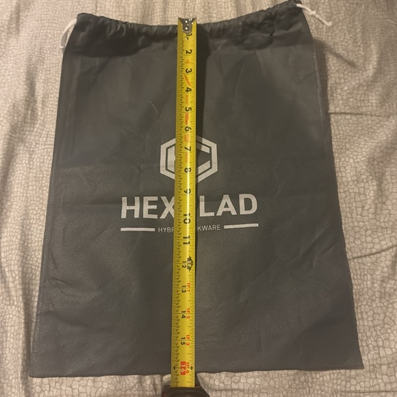 Gray Drawstring Bag with Utilitarian Design - Picture 2 of 2